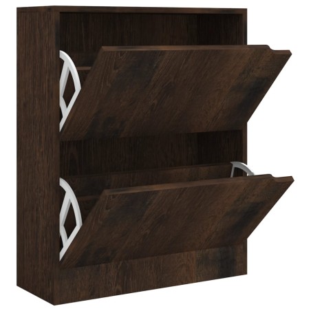 vidaXL Schuhschrank mit 2 Türen Räuchereiche 59x24x74 cm Holzwerkstoff