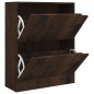 vidaXL Schuhschrank mit 2 Türen Räuchereiche 59x24x74 cm Holzwerkstoff vidaXL Schuhschrank mit 2 Türen Räuchereiche 59x24x74 cm Holzwerkstoff