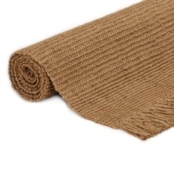 vidaXL Teppichläufer mit Fransen 80x200 cm Jute