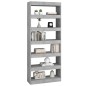 vidaXL Bücherregal/Raumteiler Betongrau 80x30x198 cm Holzwerkstoff vidaXL Bücherregal/Raumteiler Betongrau 80x30x198 cm Holzwerkstoff
