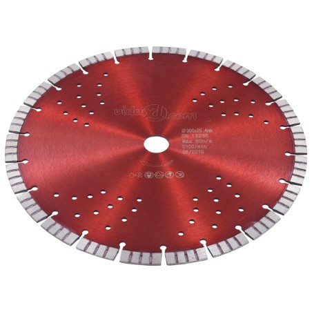 vidaXL Diamant-Trennscheibe mit Turbo und Löchern Stahl 300 mm