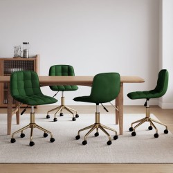 vidaXL Esszimmerstühle 4 Stk. Drehbar Dunkelgrün Samt