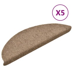 vidaXL Selbstklebende Treppenmatten 5 Stk. Creme 56x17x3cm Nadelvlies