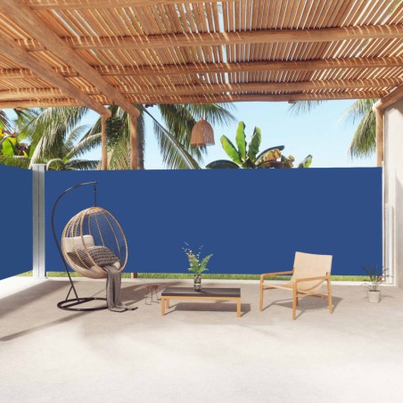 vidaXL Seitenmarkise Ausziehbar Blau 200x1000 cm 