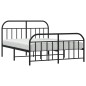 vidaXL Bettgestell mit Kopf- und Fußteil Metall Schwarz 135x190 cm vidaXL Bettgestell mit Kopf- und Fußteil Metall Schwarz 135x190 cm