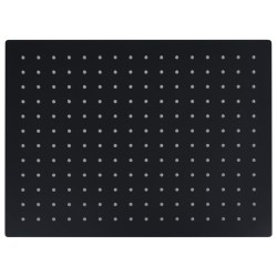 vidaXL Regenbrause Edelstahl 40x30 cm Rechteckig Schwarz