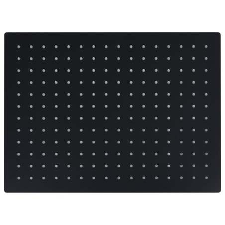 vidaXL Regenbrause Edelstahl 40x30 cm Rechteckig Schwarz