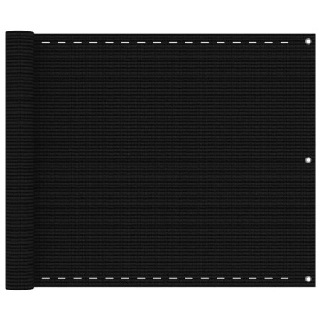 vidaXL Balkon-Sichtschutz Schwarz 75x300 cm HDPE