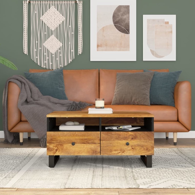 vidaXL Couchtisch 80x54x40 cm Massivholz Mango & Holzwerkstoff vidaXL Couchtisch 80x54x40 cm Massivholz Mango & Holzwerkstoff