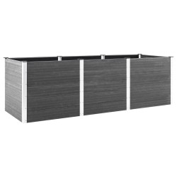 vidaXL Garten-Hochbeet Grau 300x50x91 cm WPC 