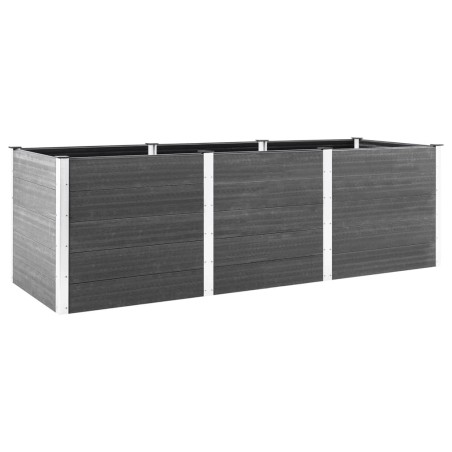 vidaXL Garten-Hochbeet Grau 300x50x91 cm WPC 