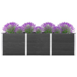 vidaXL Garten-Hochbeet Grau 300x50x91 cm WPC 