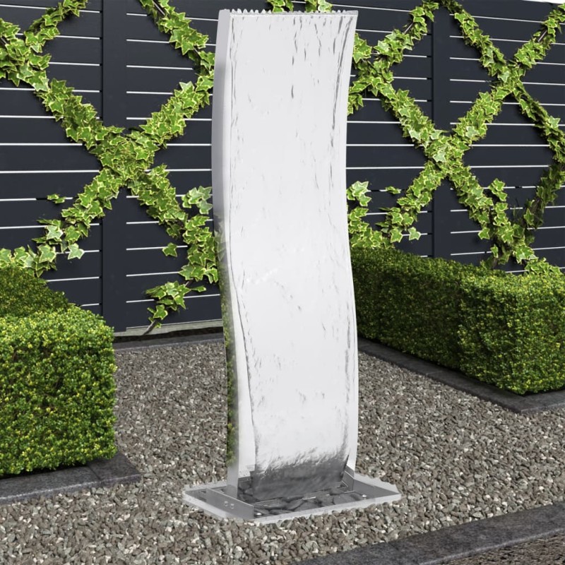 vidaXL Gartenbrunnen mit Pumpe Edelstahl 130 cm Geschwungen vidaXL Gartenbrunnen mit Pumpe Edelstahl 130 cm Geschwungen