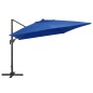 vidaXL Ampelschirm mit LED-Leuchten und Aluminium-Mast 400x300 cm Azur vidaXL Ampelschirm mit LED-Leuchten und Aluminium-Mast 400x300 cm Azur