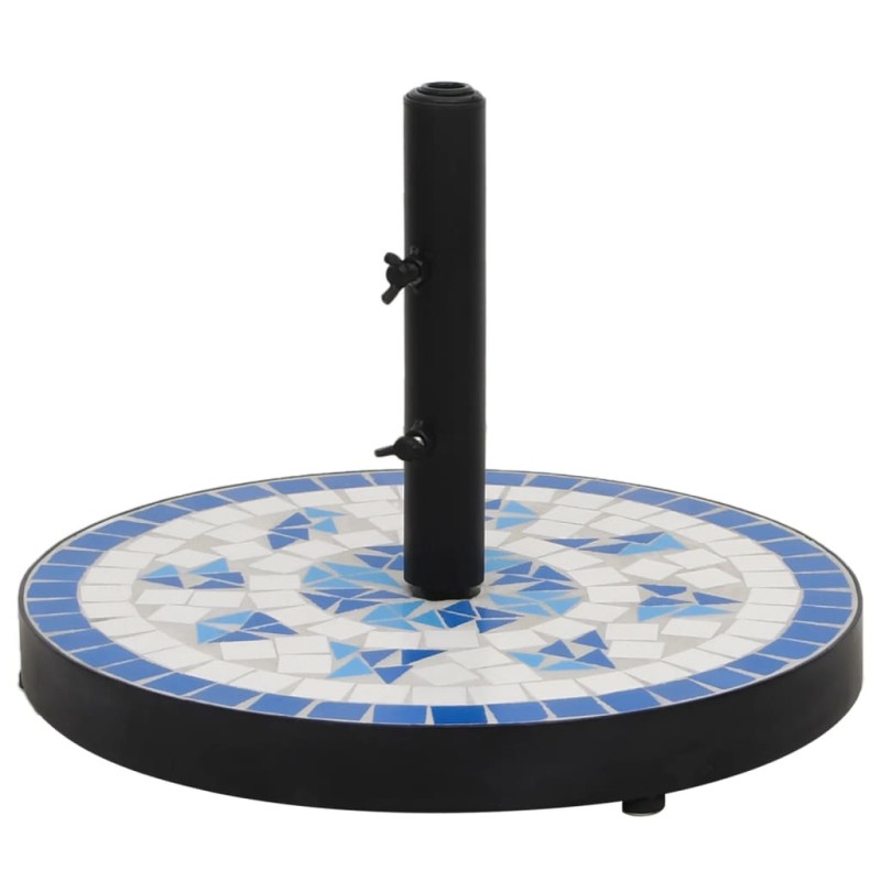 vidaXL Sonnenschirmständer Blau und Weiß Rund 12 kg vidaXL Sonnenschirmständer Blau und Weiß Rund 12 kg