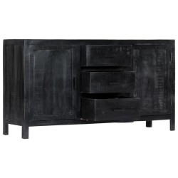 vidaXL Sideboard Schwarz 147 x 40 x 80 cm Massivholz Mango
