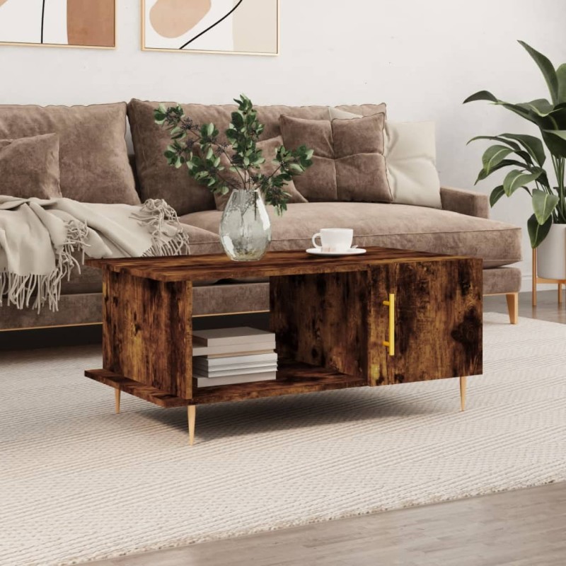 vidaXL Couchtisch Räuchereiche 90x50x40 cm Holzwerkstoff vidaXL Couchtisch Räuchereiche 90x50x40 cm Holzwerkstoff