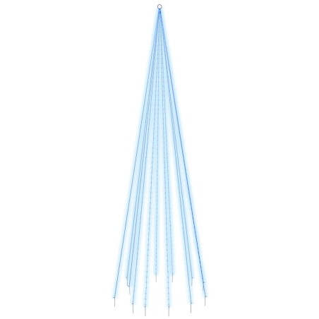 vidaXL LED-Weihnachtsbaum für Fahnenmast Blau 732 LEDs 500 cm