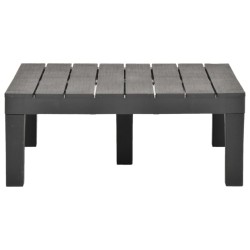 vidaXL Gartentisch Anthrazit 78×78×31 cm Kunststoff