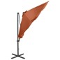 vidaXL Ampelschirm mit Mast und LED-Beleuchtung Terracotta-Rot 300 cm vidaXL Ampelschirm mit Mast und LED-Beleuchtung Terracotta-Rot 300 cm