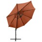 vidaXL Ampelschirm mit Mast und LED-Beleuchtung Terracotta-Rot 300 cm vidaXL Ampelschirm mit Mast und LED-Beleuchtung Terracotta-Rot 300 cm