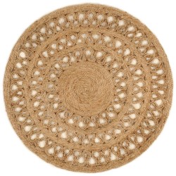 vidaXL Teppich Jute Handgeflochten 90 cm Rund