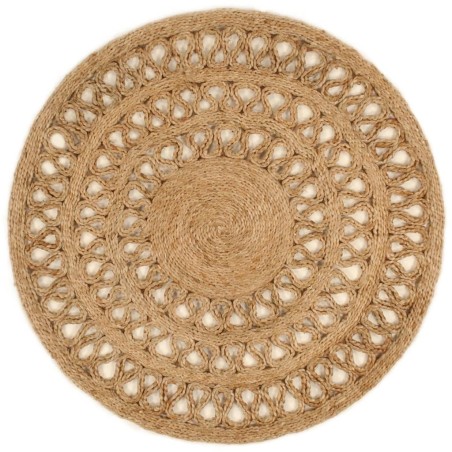 vidaXL Teppich Jute Handgeflochten 90 cm Rund