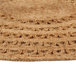 vidaXL Teppich Jute Handgeflochten 90 cm Rund
