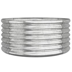 vidaXL Pflanzkübel Pulverbeschichteter Stahl 80x80x36 cm Silber