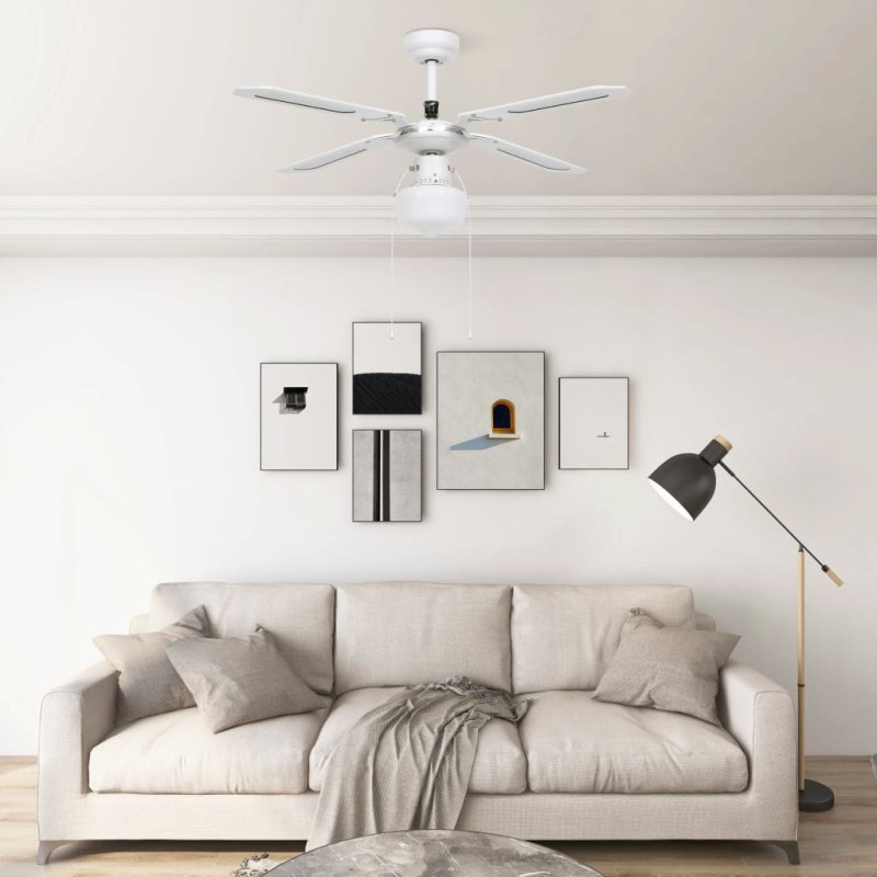 vidaXL Deckenventilator mit Lampe 106 cm Weiß vidaXL Deckenventilator mit Lampe 106 cm Weiß