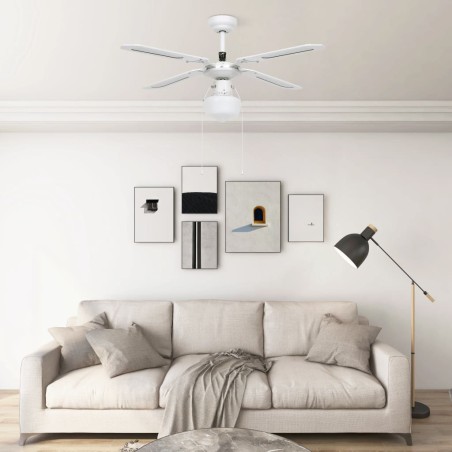vidaXL Deckenventilator mit Lampe 106 cm Weiß