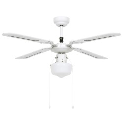 vidaXL Deckenventilator mit Lampe 106 cm Weiß