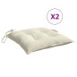 Stuhlkissen 2 Stk. Cremeweiß 40x40x7 cm Oxford-Gewebe Stuhlkissen 2 Stk. Cremeweiß 40x40x7 cm Oxford-Gewebe