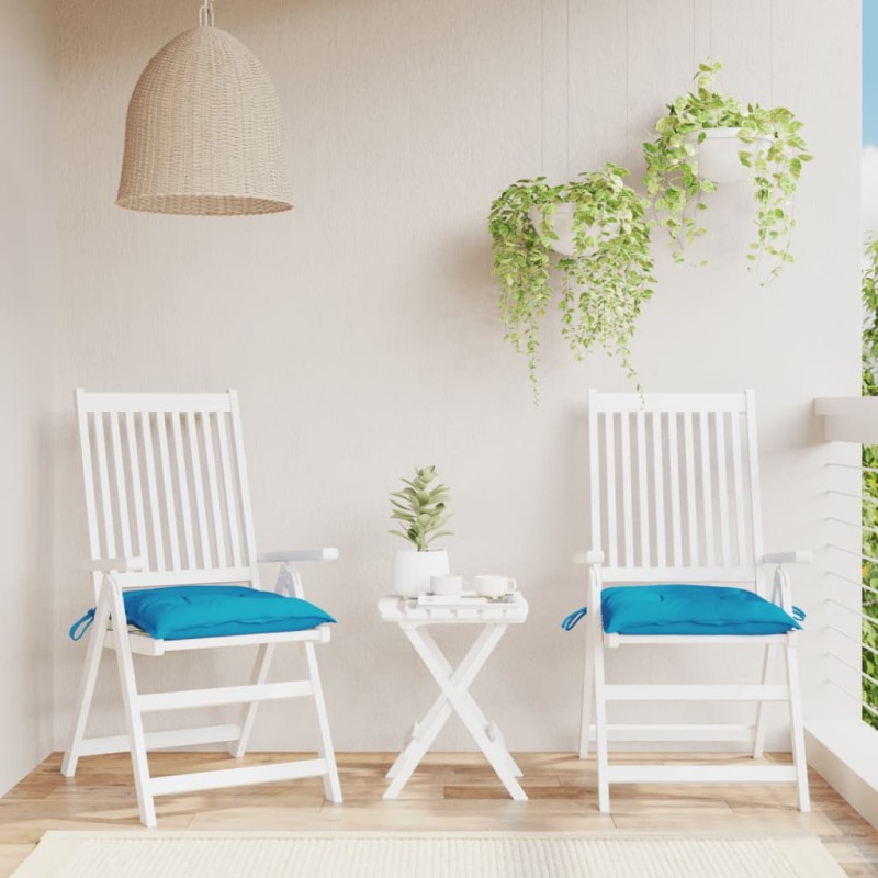 Stuhlkissen 2 Stk. Hellblau 50x50x7 cm Oxford-Gewebe Stuhlkissen 2 Stk. Hellblau 50x50x7 cm Oxford-Gewebe