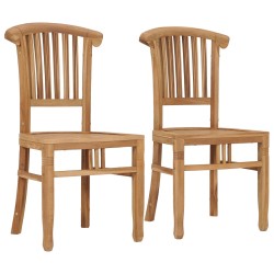 vidaXL Gartenstühle 2 Stk. Massivholz Teak 