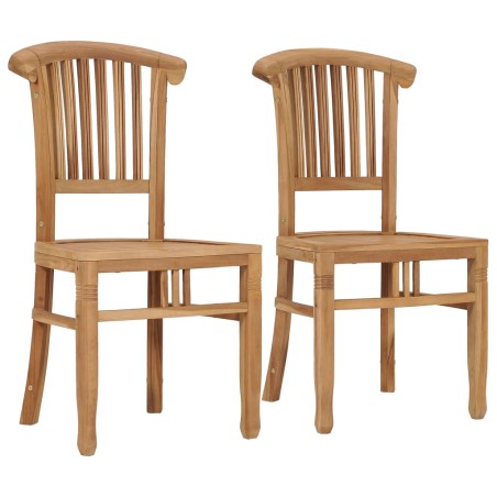 vidaXL Gartenstühle 2 Stk. Massivholz Teak 