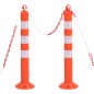 vidaXL Absperrpfosten 2 Stk. mit Kette 75 cm PE vidaXL Absperrpfosten 2 Stk. mit Kette 75 cm PE