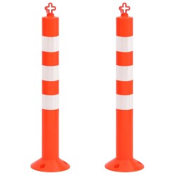vidaXL Absperrpfosten 2 Stk. mit Kette 75 cm PE