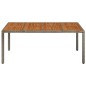 vidaXL Gartentisch mit Holzplatte Grau 190x90x75 cm Poly Rattan vidaXL Gartentisch mit Holzplatte Grau 190x90x75 cm Poly Rattan
