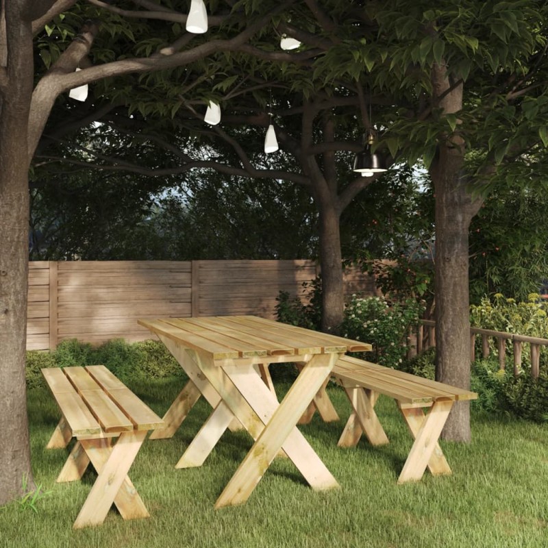 vidaXL Gartentisch 160x73x70 cm Kiefernholz Imprägniert vidaXL Gartentisch 160x73x70 cm Kiefernholz Imprägniert
