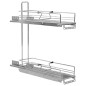 vidaXL 2-stufiger Ausziehbarer Küchen-Drahtkorb Silbern 47x15x54,5 cm vidaXL 2-stufiger Ausziehbarer Küchen-Drahtkorb Silbern 47x15x54,5 cm