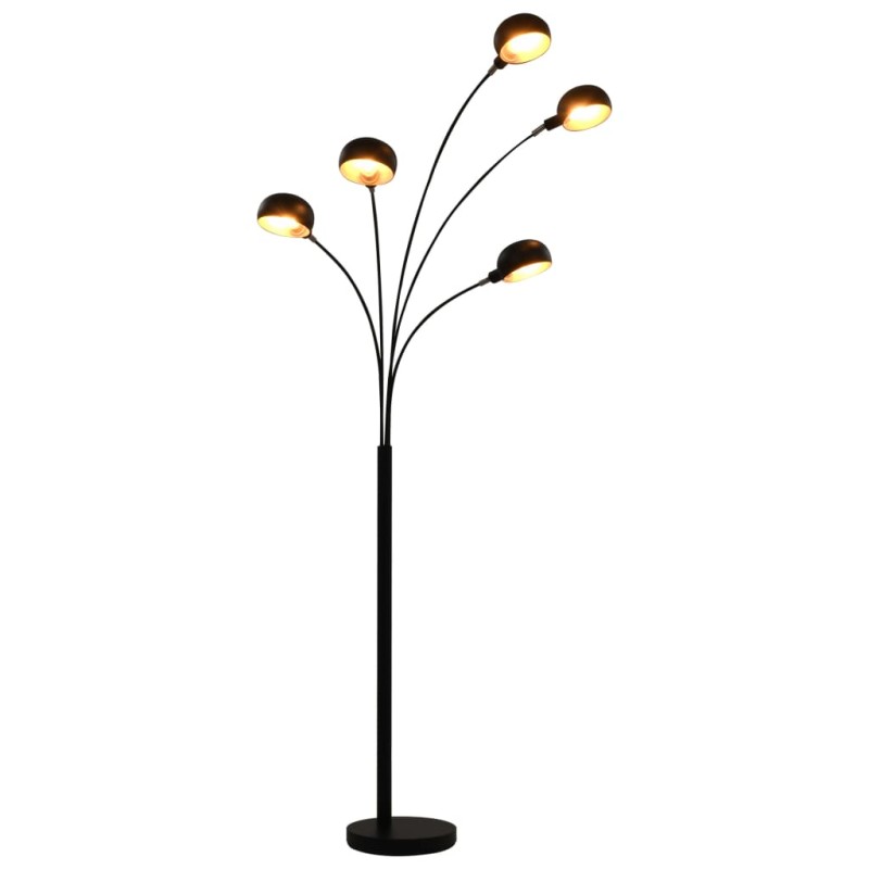 vidaXL Stehlampe 200 cm 5 x E14 Schwarz und Golden vidaXL Stehlampe 200 cm 5 x E14 Schwarz und Golden