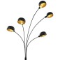 vidaXL Stehlampe 200 cm 5 x E14 Schwarz und Golden vidaXL Stehlampe 200 cm 5 x E14 Schwarz und Golden