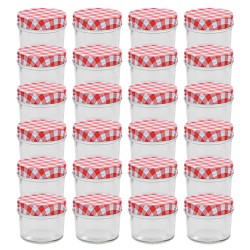 vidaXL Marmeladengläser mit Weißen/Roten Deckeln 24 Stk. 110 ml