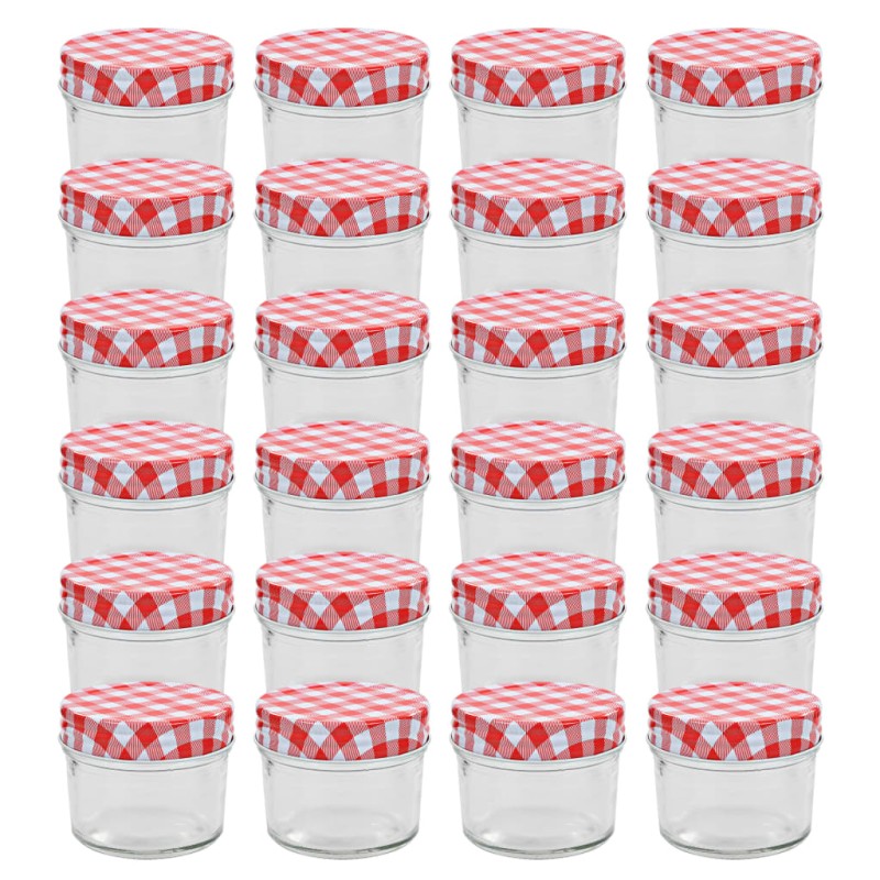 vidaXL Marmeladengläser mit Weißen/Roten Deckeln 24 Stk. 110 ml vidaXL Marmeladengläser mit Weißen/Roten Deckeln 24 Stk. 110 ml