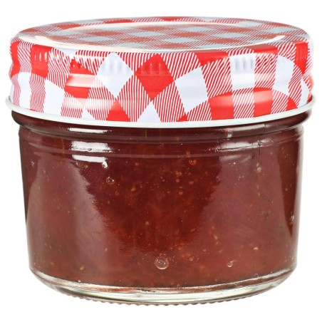 vidaXL Marmeladengläser mit Weißen/Roten Deckeln 24 Stk. 110 ml