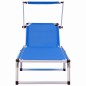 vidaXL Klappbare Sonnenliegen mit Dach 2 Stk. Aluminium Textilene Blau vidaXL Klappbare Sonnenliegen mit Dach 2 Stk. Aluminium Textilene Blau