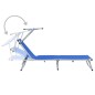 vidaXL Klappbare Sonnenliegen mit Dach 2 Stk. Aluminium Textilene Blau vidaXL Klappbare Sonnenliegen mit Dach 2 Stk. Aluminium Textilene Blau