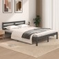 vidaXL Massivholzbett Kiefer 120x190 cm Grau vidaXL Massivholzbett Kiefer 120x190 cm Grau