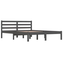 vidaXL Massivholzbett Kiefer 120x190 cm Grau